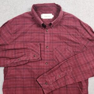 Wings + Horns Shirt Mens Medium‎ Gray Windowpane Plaid Flannel Button Up Canada
